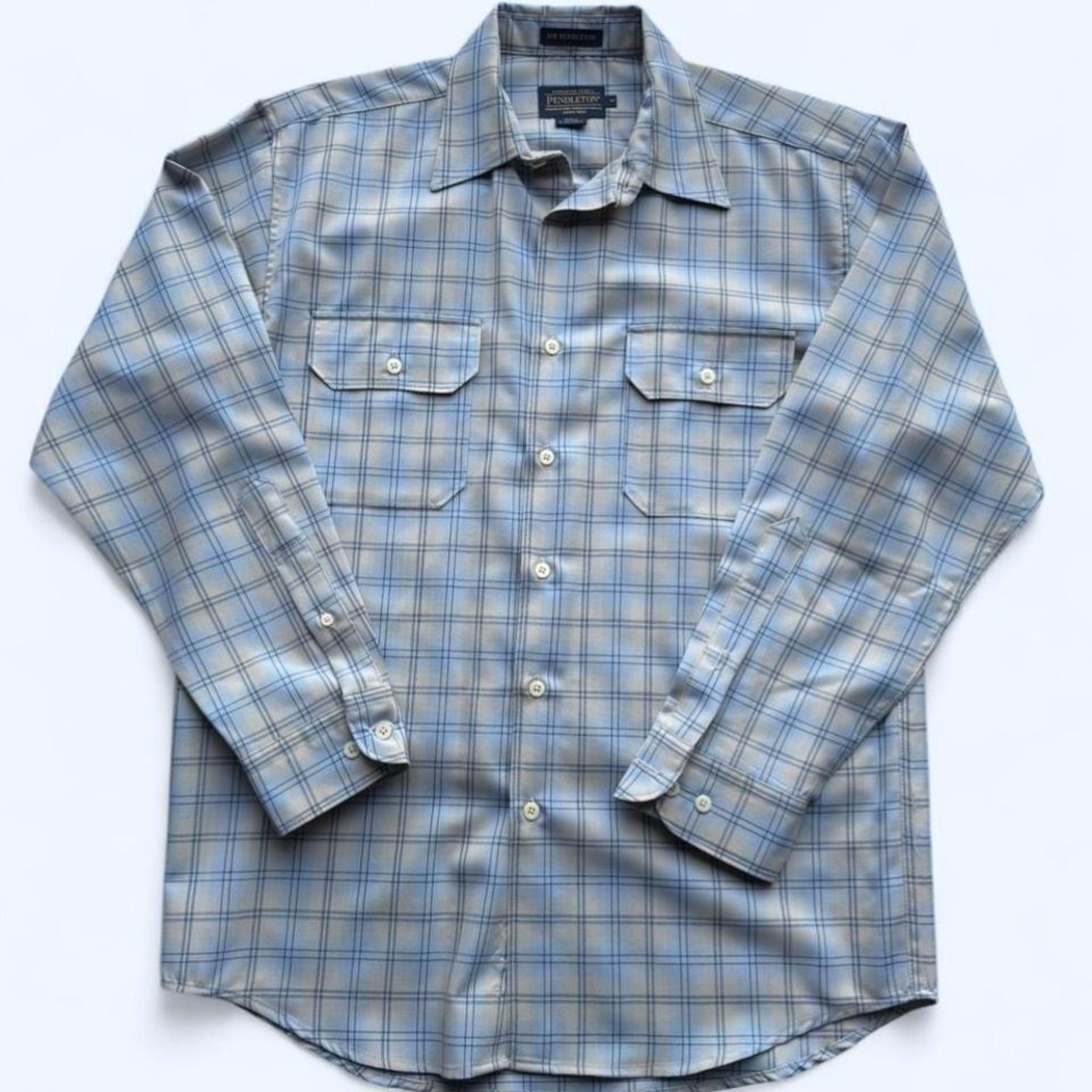Sir Pendleton wool shirt medium plaid single moth hole‎